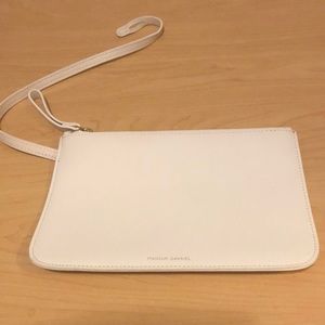 Mansur Gavriel white /navy leather pouch